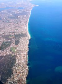 High angle view of beach