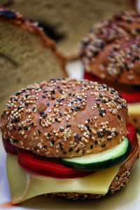 Close-up of bread in plate