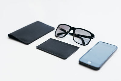 Close-up of objects on white background