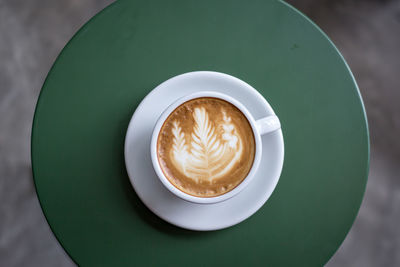 High angle view of coffee on table