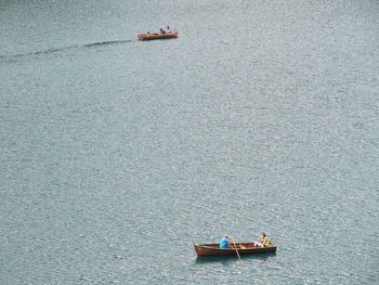 Boat sailing in sea