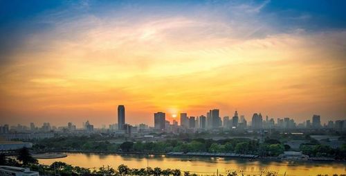 Cityscape at sunset