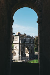 Buildings seen through arch