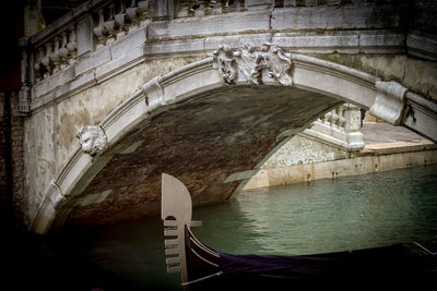 Arch bridge over canal in building