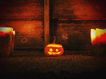 View of illuminated pumpkin