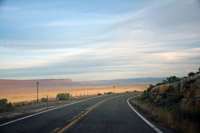 Road against sky during sunset