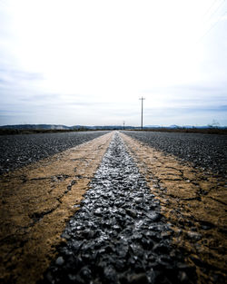 Surface level of road against sky