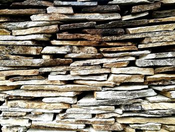 Full frame shot of stack of tree