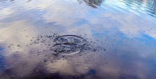 High angle view of rippled water