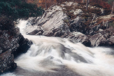 Scenic view of waterfall