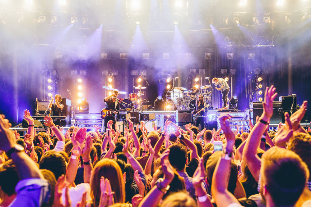 PEOPLE ENJOYING MUSIC CONCERT