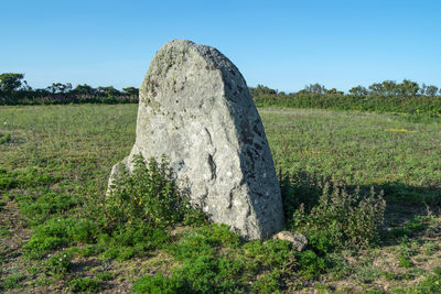 Scenic view of land against clear sky