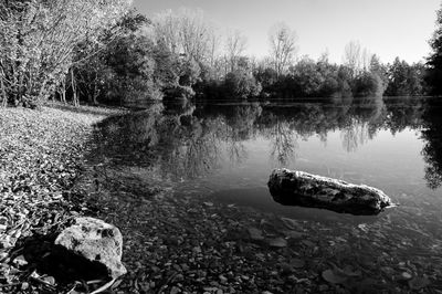 Rocks in lake