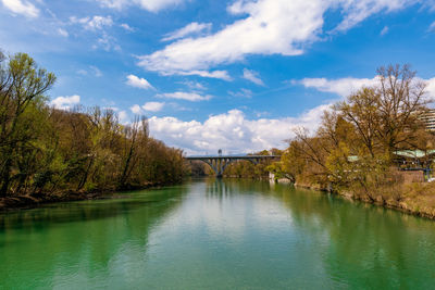 Bridge over river against sky