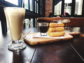 Close-up of breakfast on table