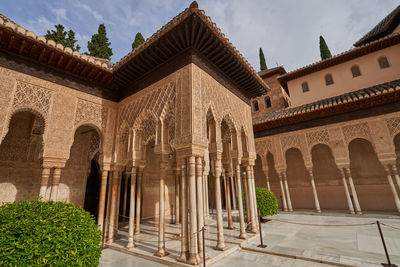 Patio de los leones in the alhambra in granada in spain. 