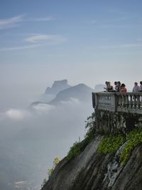 Tourists on mountain