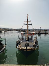 View of fishing boat in marina