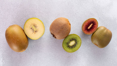 High angle view of fruits on table