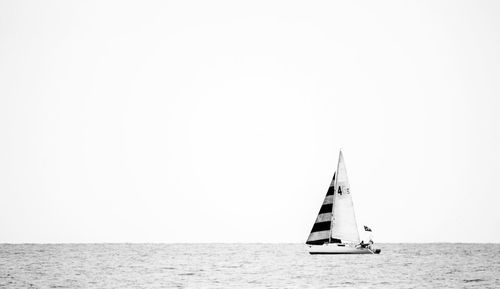 Boat sailing in sea