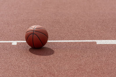 High angle view of ball on playing field