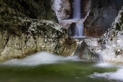 Scenic view of waterfall