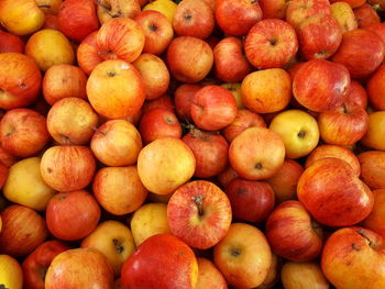 Full frame shot of apples for sale at market stall