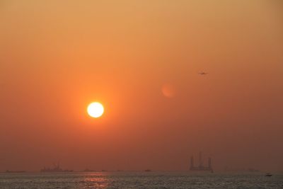 Scenic view of sea during sunset