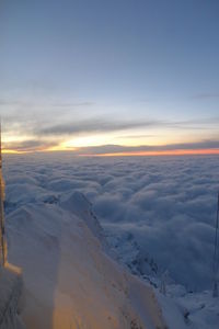 Scenic view of landscape against sky during sunset