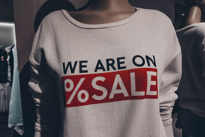 Close-up of man with text