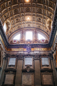 Low angle view of ceiling of building