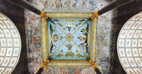 Directly below shot of ceiling of building