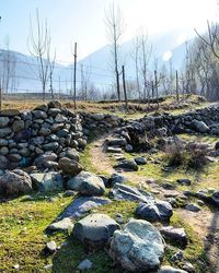 Stack of stones on rocks