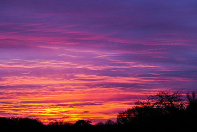 Scenic view of dramatic sky during sunset