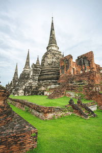 Low angle view of temple against sky