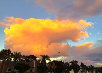 Low angle view of sky at sunset