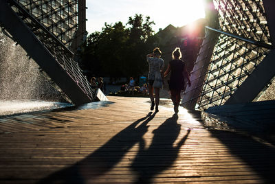 Sun shining through trees