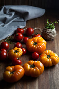 Close-up of tomatoes on table