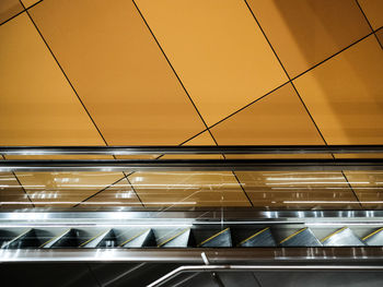 Low angle view of escalator