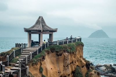 Temple on a seaside hill.