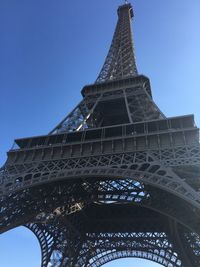 Low angle view of eiffel tower against sky