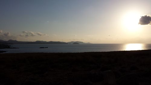 Scenic view of sea at sunset