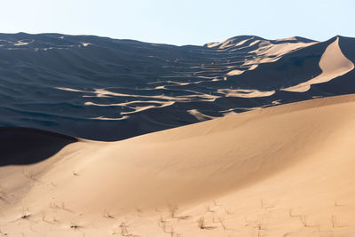 View from nature and landscapes of dasht e lut or sahara desert at sunset. middle east desert