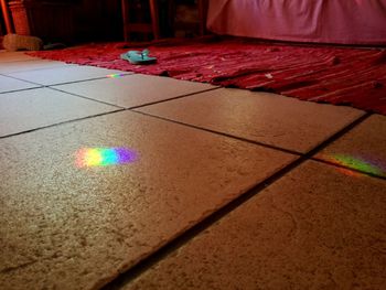 Illuminated tiled floor