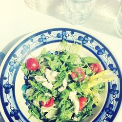 Close-up of served food in plate
