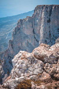 Scenic view of rocky mountains against sky