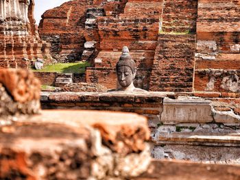 Close-up of a temple