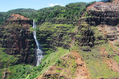 Scenic view of waterfall