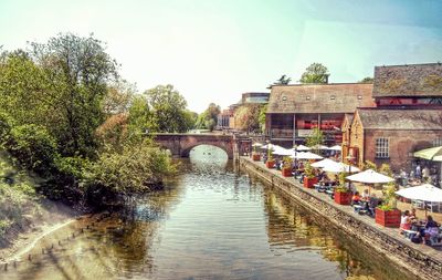 View of canal along buildings