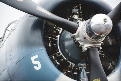 Close-up of airplane propeller